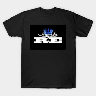 logo, augusto re, black T-Shirt